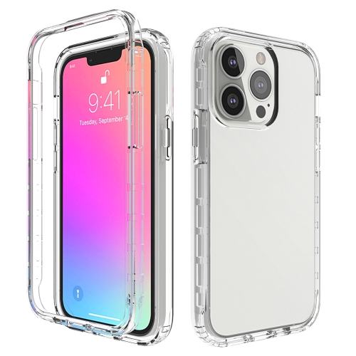 Shockproof High Transparency Two-color Gradual Change PC+TPU Candy Colors Protective Case For iPhone 13 Pro(Transparent)