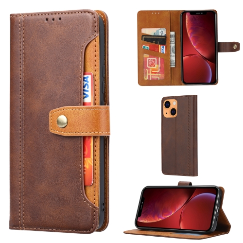 Calf Texture Double Fold Clasp Horizontal Flip Leather Case with Photo Frame & Holder & Card Slots & Wallet For iPhone 13 mini(Brown)