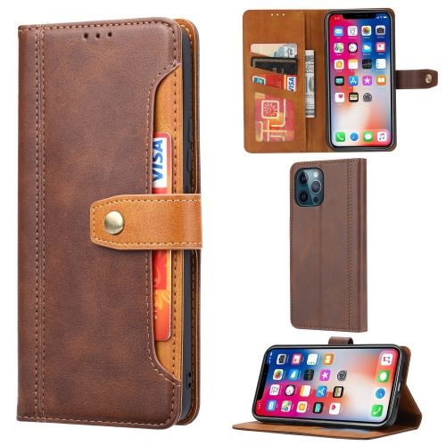 Calf Texture Double Fold Clasp Horizontal Flip Leather Case with Photo Frame & Holder & Card Slots & Wallet For iPhone 13 Pro Max Max(Brown)