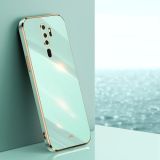 For OPPO A9 2020 / A11x XINLI Straight 6D Plating Gold Edge TPU Shockproof Case(Mint Green)