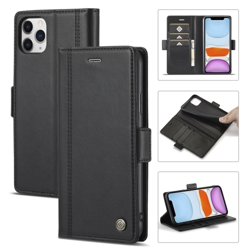 LC.IMEEKE Magnetic Buckle PU + TPU Horizontal Flip Leather Case with Holder & Card Slots & Wallet For iPhone 11 Pro(Black)
