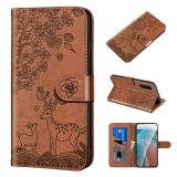 For Sony Xperia 5 II Sika Deer Embossing Pattern Horizontal Flip PU Leather Case with Holder & Card Slot & Wallet & Photo Frame(Brown)