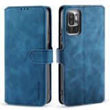 For Xiaomi Redmi Note 10 5G DG.MING Retro Oil Side Horizontal Flip Leather Case with Holder & Card Slots & Wallet(Blue)