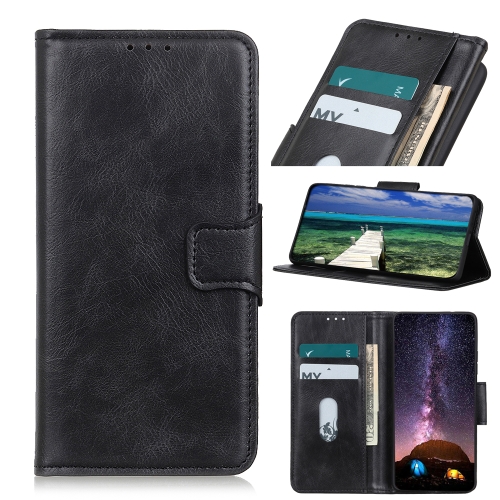 For OPPO A16 Mirren Crazy Horse Texture Horizontal Flip Leather Case with Holder & Card Slots & Wallet(Black)
