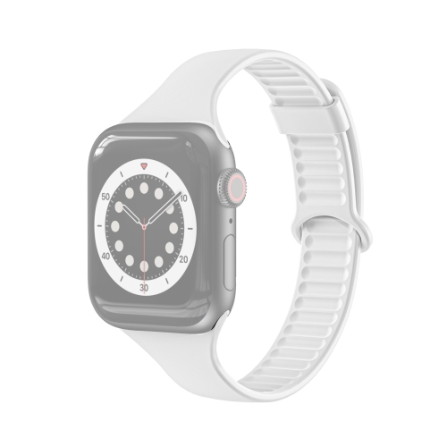 TPU Sliding Buckle Replacement Strap Watchband For Apple Watch Series 6 & SE & 5 & 4 44mm / 3 & 2 & 1 42mm(White)