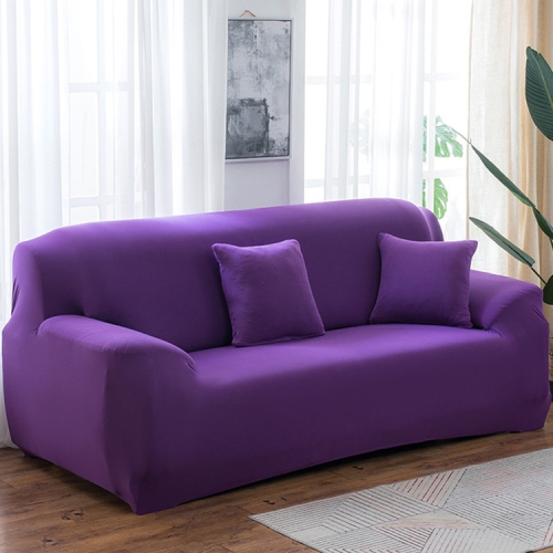 Four Seasons Solid Color Elastic Full Coverage Non-slip Sofa Cover(Purple)