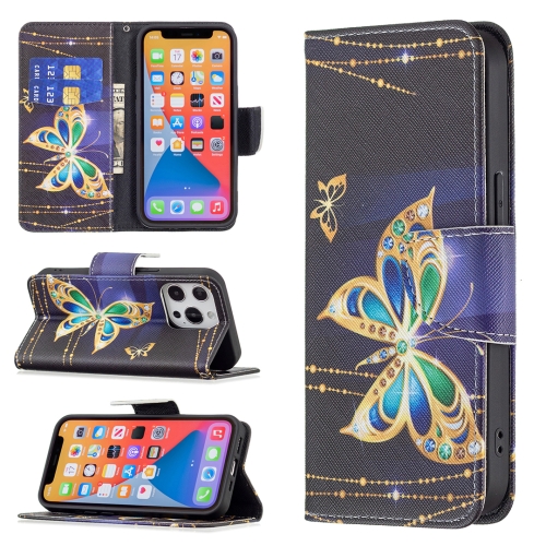 Colored Drawing Pattern Horizontal Flip Leather Case with Holder & Card Slots & Wallet For iPhone 13 Pro Max(Big Butterfly)