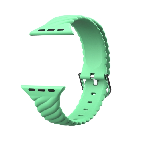 Solid Color Twist Silicone Replacement Strap Watchband For Apple Watch Series 6 & SE & 5 & 4 44mm / 3 & 2 & 1 42mm(Green)