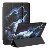For Lenovo Tab P11 Pro 11.5 J706F / Pad Pro Silk Texture Colored Drawing Pattern Horizontal Flip Magnetic PU Leather Case with Three-folding Holder & Sleep / Wake-up Function(Starry Wolf)