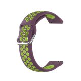 For Samsung Galaxy Watch4 40mm Two-color Silicone Replacement Strap Watchband(Purple Lime Green)