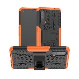 For OnePlus Nord CE 5G Tire Texture Shockproof TPU+PC Protective Case with Holder(Orange)
