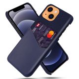 Cloth Texture PC + PU Leather Back Cover Shockproof Case with Card Slot For iPhone 13 mini(Blue)