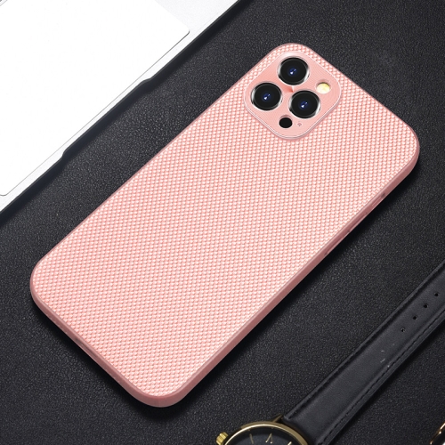 Accurate Hole Braided Nylon Heat Dissipation PC + TPU Protective Case For iPhone 11 Pro(Pink)