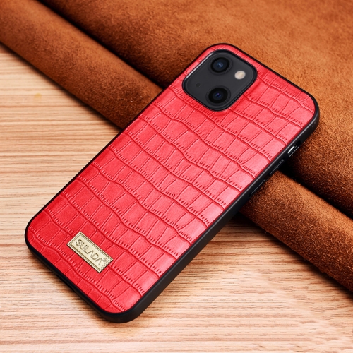 SULADA Crocodile Texture TPU Protective Case For iPhone 13(Red)