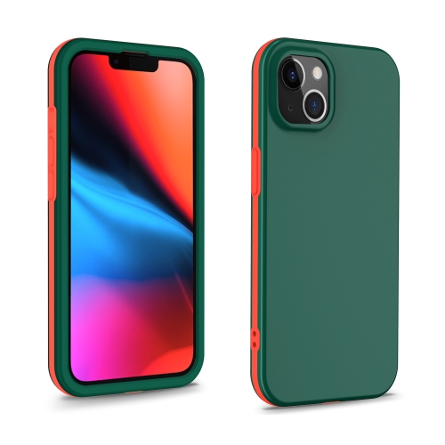 Dual-color 360 Degrees Full Coverage Protective PC + TPU Shockproof Case For iPhone 13 mini(Dark Green)