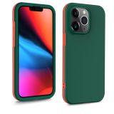 Dual-color 360 Degrees Full Coverage Protective PC + TPU Shockproof Case For iPhone 13 Pro Max(Dark Green)