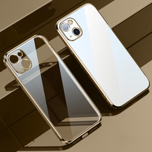 SULADA Elastic Silicone Edge Frame + TPU All-inclusive Anti-fall Case For iPhone 13(Gold)