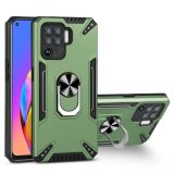 For OPPO F19 Pro PC + TPU Protective Case with 360 Degrees Rotatable Ring Holder(Dark Green)