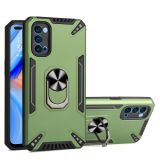 For OPPO Reno4 PC + TPU Protective Case with 360 Degrees Rotatable Ring Holder(Dark Green)