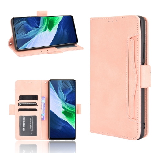 For Infinix Note 10 Pro/Note 10 Pro NFC Skin Feel Calf Pattern Horizontal Flip Leather Case with Holder & Card Slots & Photo Frame(Pink)