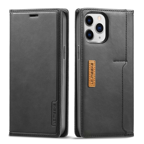 LC.IMEEKE LC-001 Series PU + TPU Color Matching Frosted Horizontal Flip Leather Case with Holder & Card Slot For iPhone 13 Pro Max(Black)