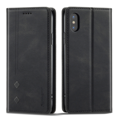 Forwenw F2 Series Magnetic Horizontal Flip Leather Case with Holder & Card Slots & Wallet For iPhone XR(Black)