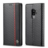 LC.IMEEKE Carbon Fiber PU + TPU Horizontal Flip Leather Case with Holder & Card Slot & Wallet For Samsung Galaxy S9(Vertical Black)