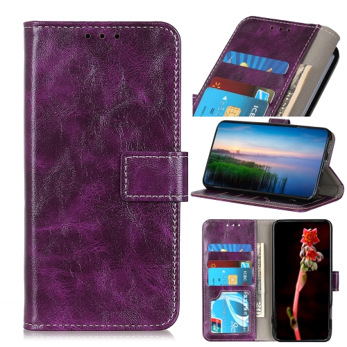 For Motorola Edge 20 Lite Retro Crazy Horse Texture Horizontal Flip Leather Case with Holder & Card Slots & Photo Frame & Wallet(Purple)