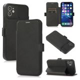 Push Window Double Buckle PU + Silicone Horizontal Flip Leather Case with Holder & Card Slot For iPhone 11 Pro(Black)