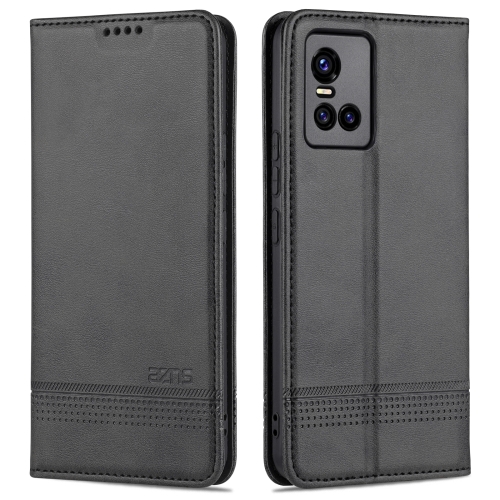 For vivo S10 Pro AZNS Magnetic Calf Texture Horizontal Flip Leather Case with Card Slots & Holder & Wallet(Black)