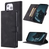 TAOKKIM Skin Feel Calf Texture Horizontal Flip PU Leather Case with Holder & Card Slots & Photo Frame & Wallet For iPhone 13 Pro(Black)