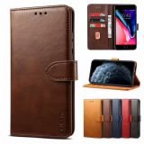 GUSSIM Business Style Horizontal Flip Leather Case with Holder & Card Slots & Wallet For iPhone 13(Brown)