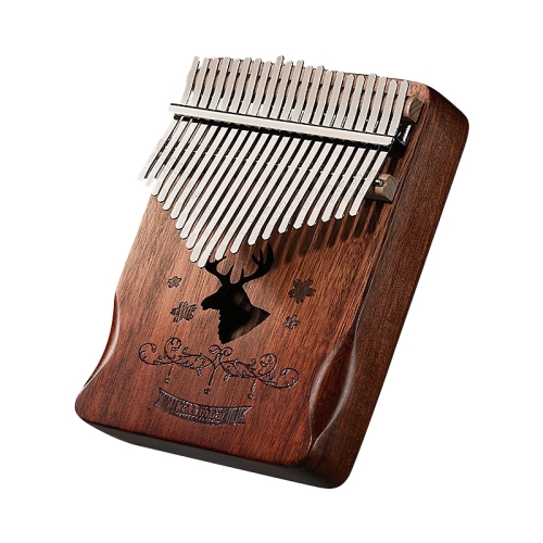 21 Tone Acacia Wood Thumb Piano Kalimba Musical Instruments(Coffee-Reindeer)