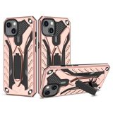 Shockproof TPU + PC Protective Case with Holder For iPhone 13 mini(Rose Gold)