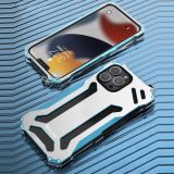 R-JUST Shockproof Armor Metal Protective Case For iPhone 13(Blue)