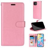 Pure Color Horizontal Flip PU Leather Case with Holder & Card Slots & Wallet & Photo Frame For iPhone 13(Pink)