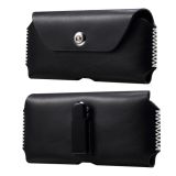 Fashion Leather Mobile Phone Leather Case Waist Bag For 5.8-6.1 inch Phones(Black)