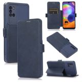 Push Window Double Buckle PU + Silicone Horizontal Flip Leather Case with Holder & Card Slot For Samsung Galaxy A31(Blue)