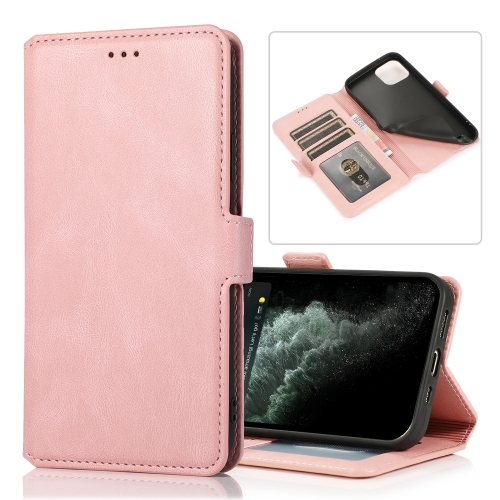 Retro Magnetic Closing Clasp Horizontal Flip Leather Case with Holder & Card Slots & Photo Frame & Wallet For iPhone 13(Rose Gold)