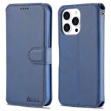 AZNS Calf Texture Horizontal Flip Leather Case with Holder & Card Slots & Wallet & Photo Frame For iPhone 13 Pro(Blue)