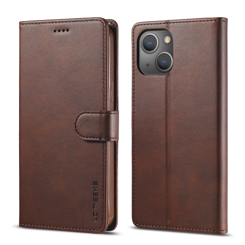 LC.IMEEKE Calf Texture Horizontal Flip Leather Case with Holder & Card Slots & Wallet For iPhone 13 mini(Brown)