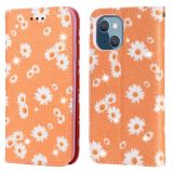 Glittering Daisy Magnetic Horizontal Flip Leather Case with Holder & Card Slots & Photo Frame For iPhone 13 mini(Orange)