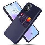 For Huawei nova 8 5G Cloth Texture PC + PU Leather Back Cover Shockproof Case with Card Slot(Blue)