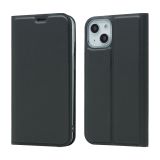 Magnetic Suction Electric Pressed Horizontal Flip Leather Case with Holder For iPhone 13(Grey)