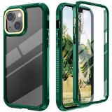 C1 2 in 1 Shockproof TPU + PC Protective Case with PET Screen Protector For iPhone 13 Pro(Dark Green)
