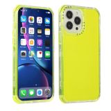 Dream Transparency TPU + PC Shockproof Back Case For iPhone 13 Pro(Fluorescent Green)