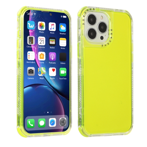 Dream Transparency TPU + PC Shockproof Back Case For iPhone 13 Pro(Fluorescent Green)