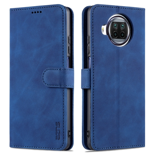 For Xiaomi Redmi Note 9 Pro 5G AZNS Skin Feel Calf Texture Horizontal Flip Leather Case with Card Slots & Holder & Wallet(Blue)