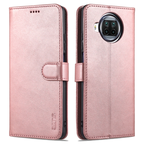 For Xiaomi Mi 10T Lite 5G AZNS Skin Feel Calf Texture Horizontal Flip Leather Case with Card Slots & Holder & Wallet(Rose Gold)