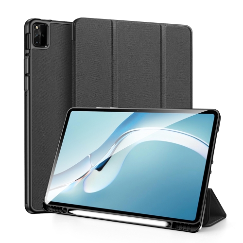 For Huawei MatePad Pro 12.6 (2021) DUX DUCIS Domo Series Horizontal Flip Magnetic PU Leather Case with Three-folding Holder & Wake-up / Sleep Function(Black)